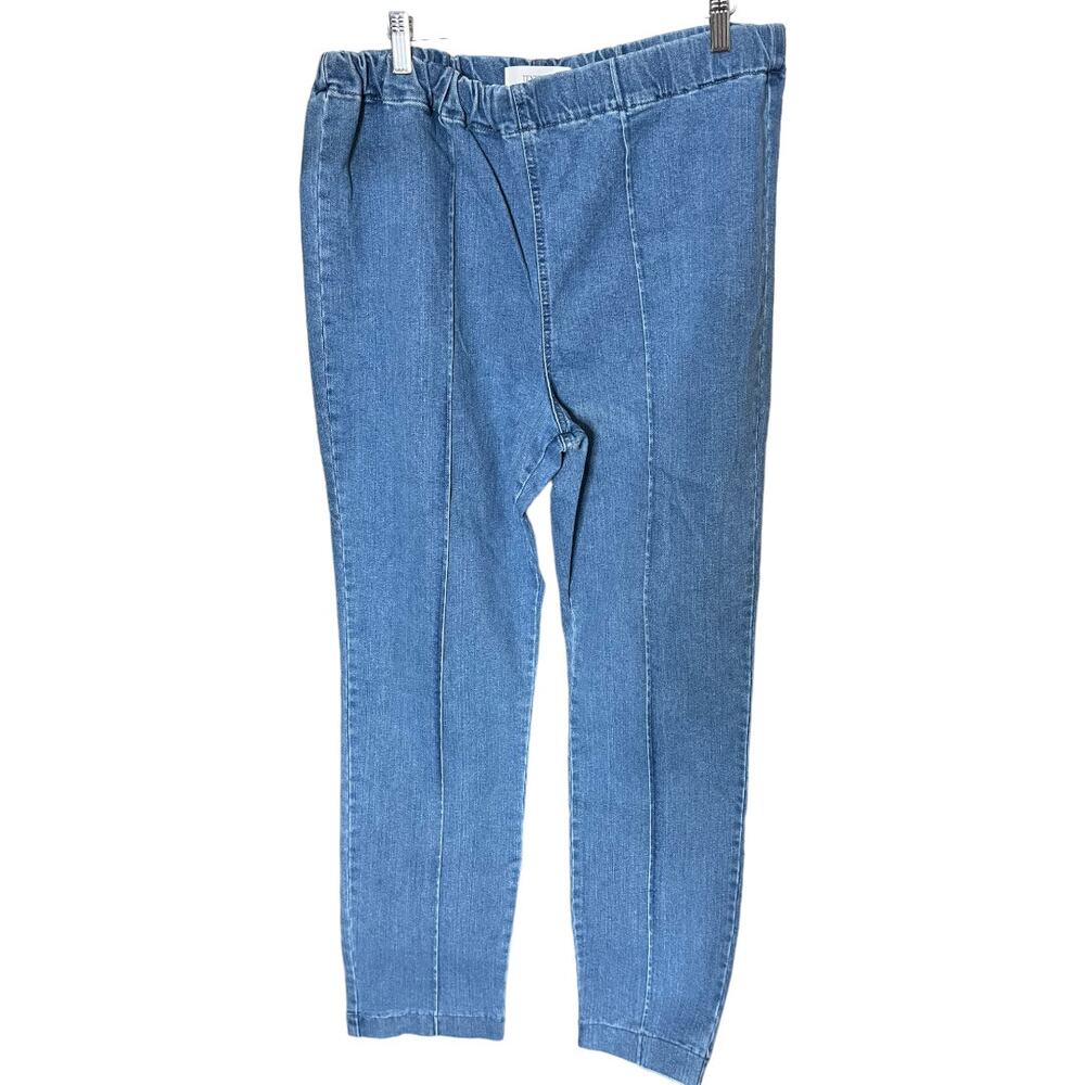 Textile Elizabeth & James elastic waist pull on blue denim jeans 20 NWOT